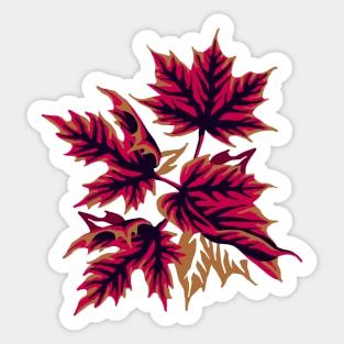 Leaves - Maroon/beige Sticker